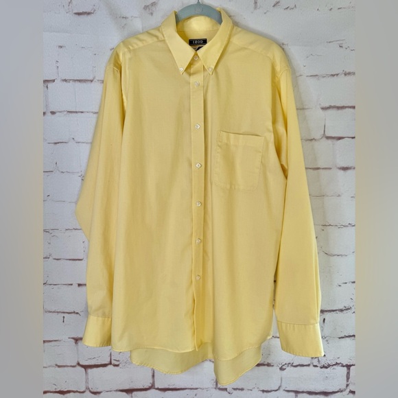 IZOD Quick Dry 16.5 Neck Men’s Regular Fit 34/35 Button Down Yellow Dress shirt - Picture 6 of 15